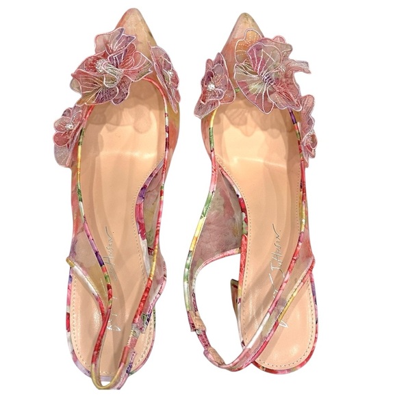 Betsey Johnson Women's PETRA Floral Slingback Heels - Pink Size 8 - Picture 8 of 15
